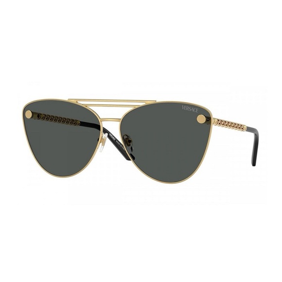 NEW VERSACE VE2267 100287 CAT EYE SUNGLASSES MOD 2267 1002/87 GOLD GREY - Picture 2 of 5